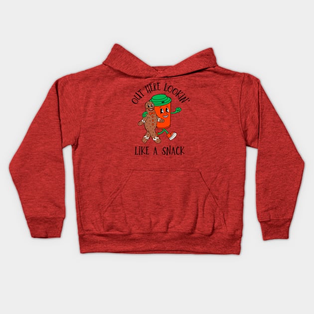 Boujee Looking Like A Snack, Retro Funny Christmas Kids Hoodie by WaBastian